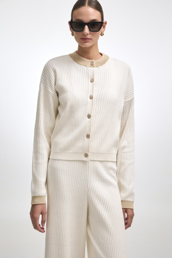 ROXANNE KNIT CARDIGAN OFFWHITE