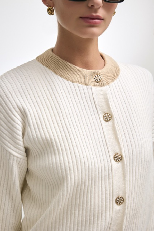 ROXANNE KNIT CARDIGAN OFFWHITE