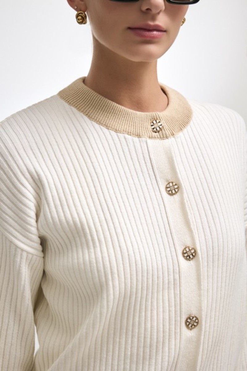 ROXANNE KNIT CARDIGAN OFFWHITE