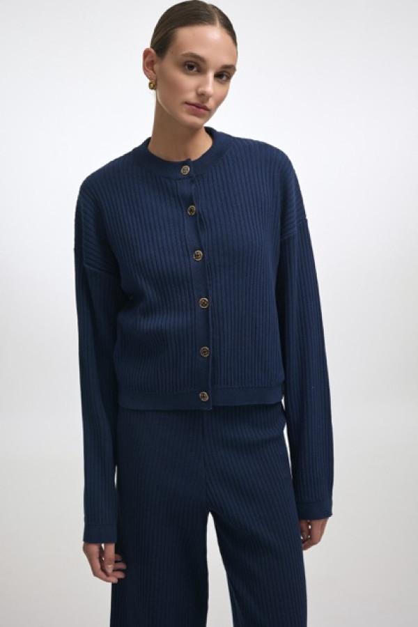 ROXANNE KNIT CARDIGAN BLUE