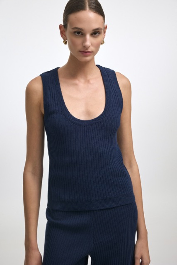 ROXANNE KNIT TOP BLUE