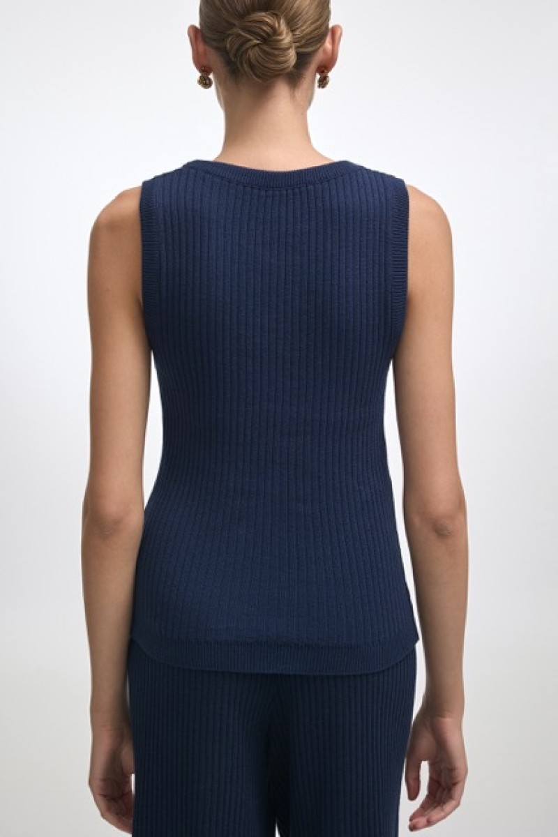 ROXANNE KNIT TOP BLUE