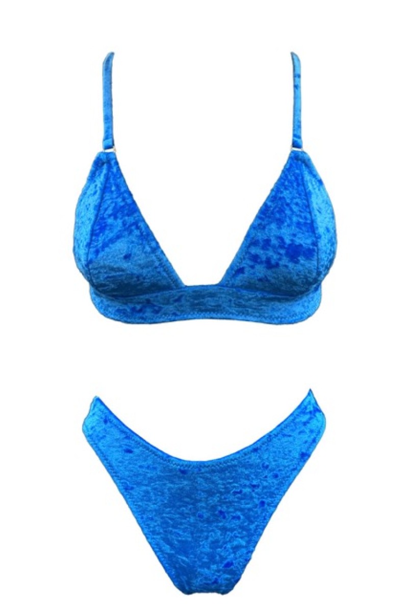 OCEAN VELVET WIDE BLUE TRIANGLE BIKINI