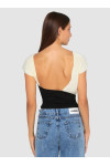 GEMINI ECRU DRAPED BLOUZE