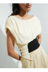 GEMINI ECRU DRAPED BLOUZE