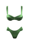OLIVE GREEN SILK WIRE BIKINI