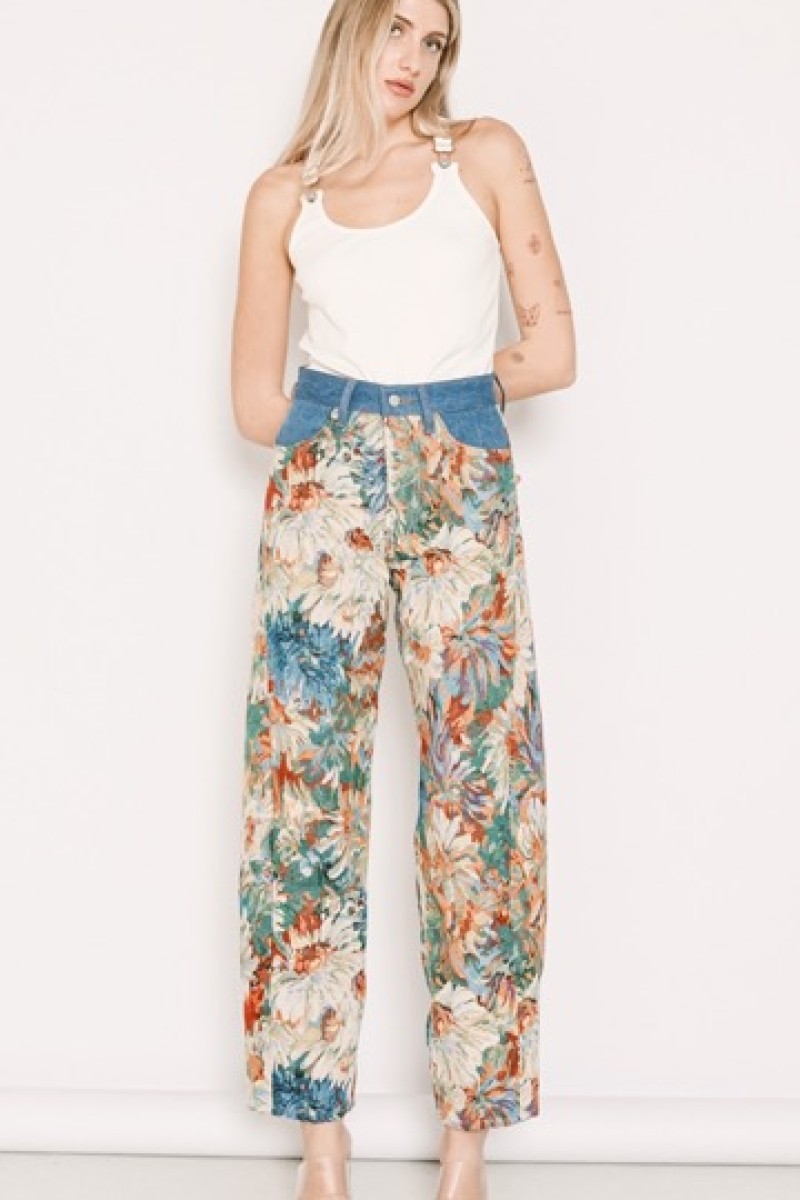 GWEN INDIGO FLOWERS JEANS