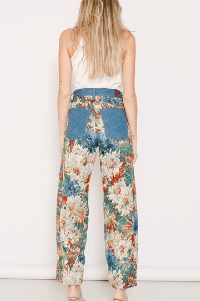 GWEN INDIGO FLOWERS JEANS