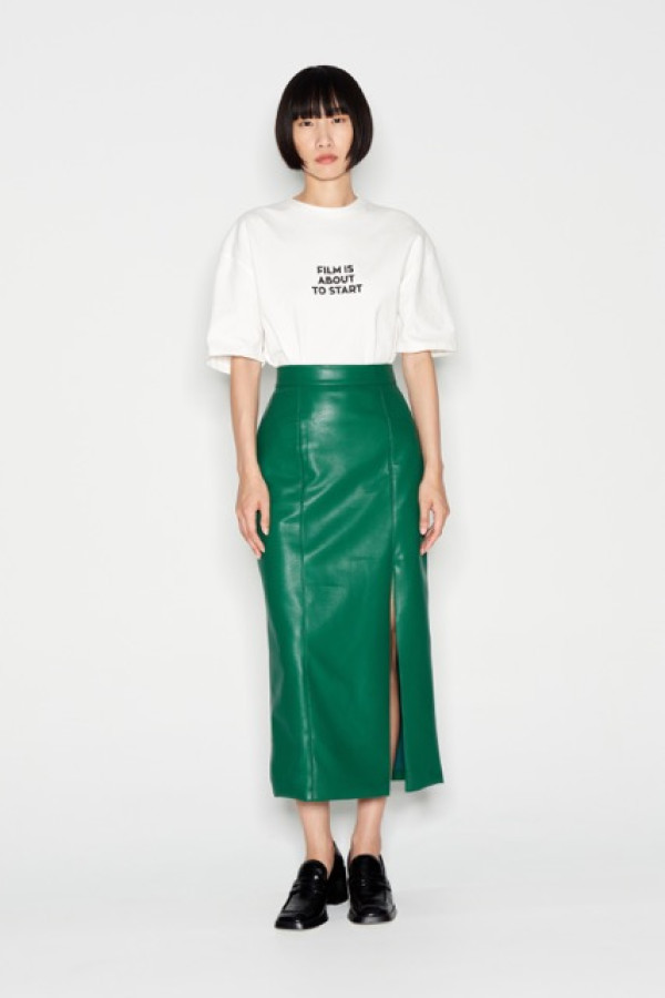 LEATHER ADVENTURE SKIRT GREEN