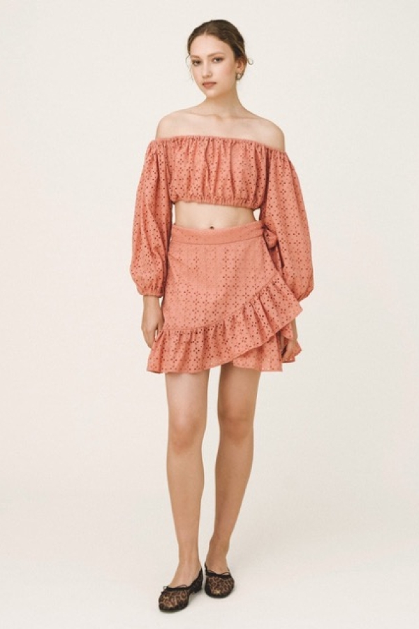 AYLA RUFFLED WRAP SKIRT