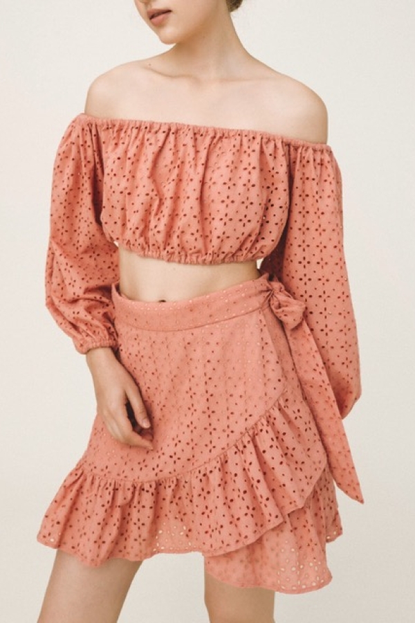 AYLA RUFFLED WRAP SKIRT