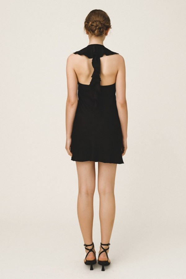 ELARA V NECK DRESS BLACK