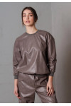 LUNIA OVERSIZE TOP ECOLOGICAL LEATHER