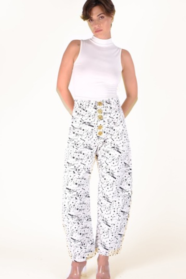 MARY OFF-WHITE BRUSHED JEANS