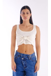 MICHELLE OFF-WHITE CROP TOP