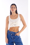 MICHELLE OFF-WHITE CROP TOP