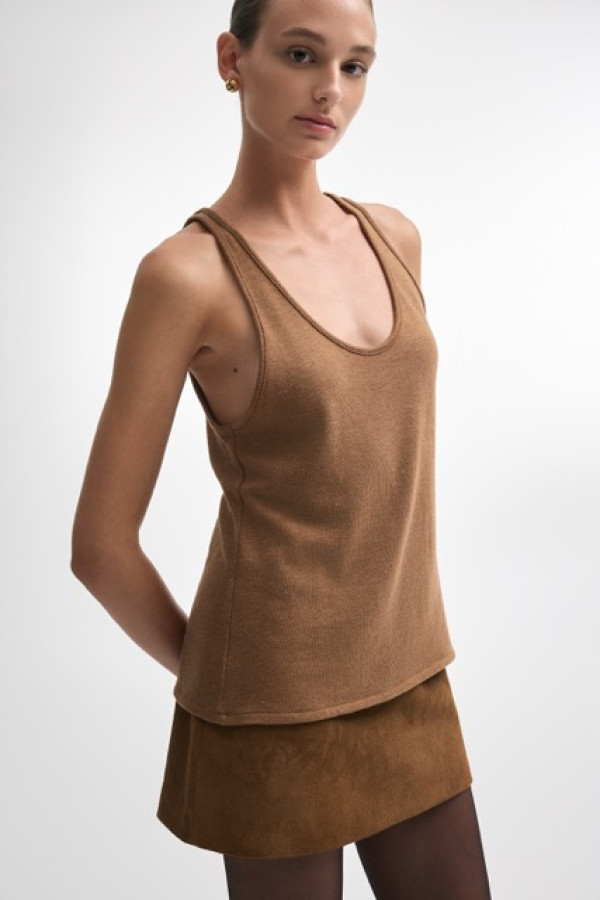 WHITNEY TOP BROWN