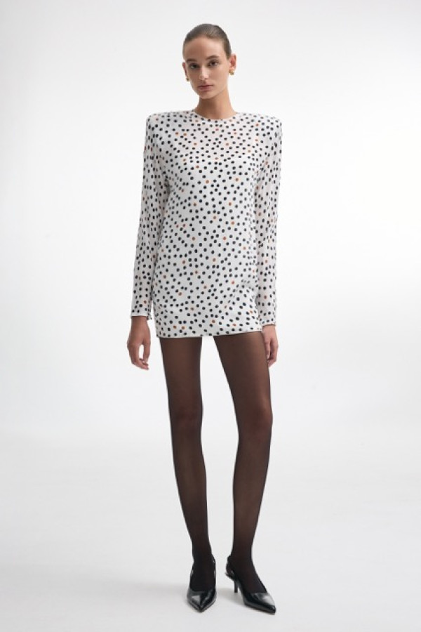 DOT COM DRESS WHITE