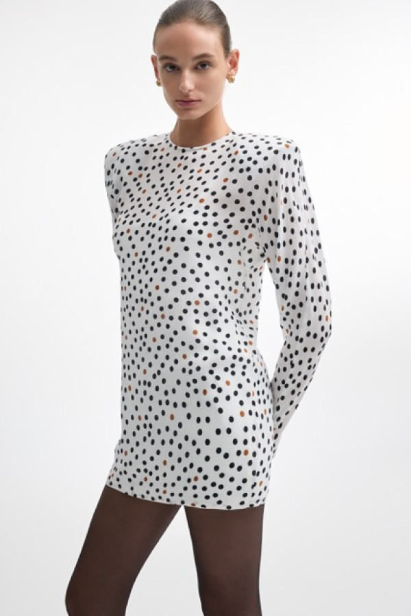 DOT COM DRESS WHITE