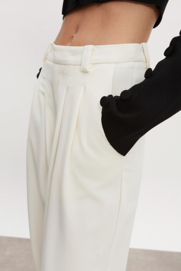 Hourglass Ψηλόμεσο Παντελόνι σε Off White – Unisex