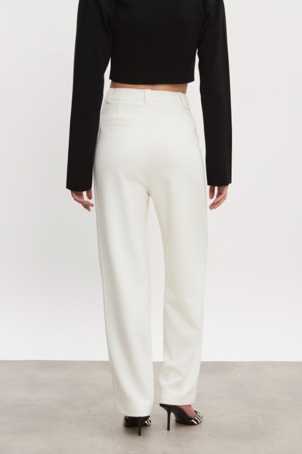 Hourglass Ψηλόμεσο Παντελόνι σε Off White – Unisex