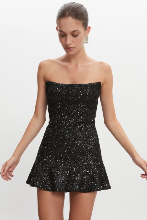 Arrow Strapless Mini Φόρεμα – Μαύρο