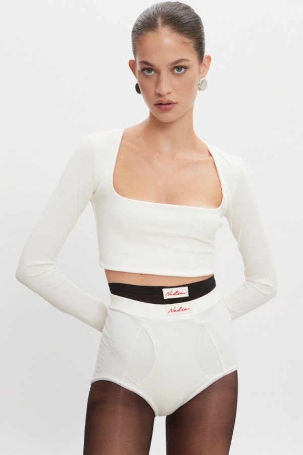 Bite Cropped Top – Εκρού