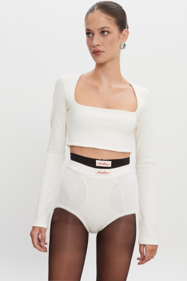 Bite Cropped Top – Εκρού