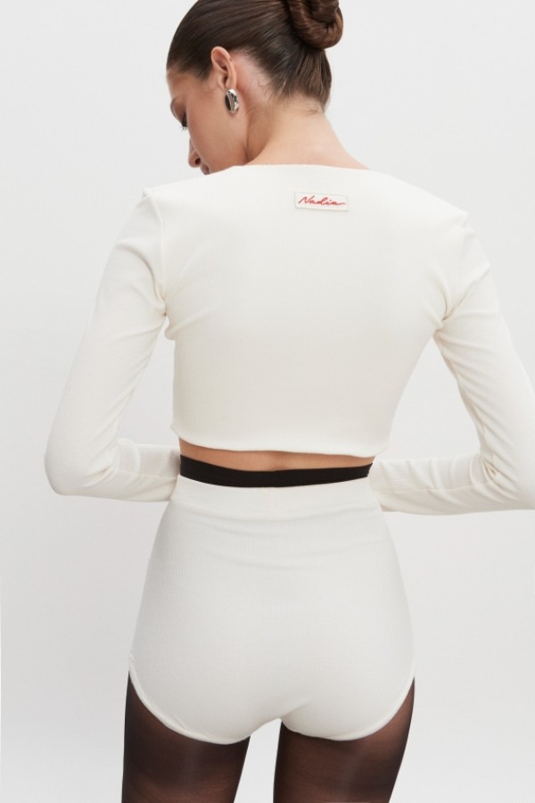 Bite Cropped Top – Εκρού