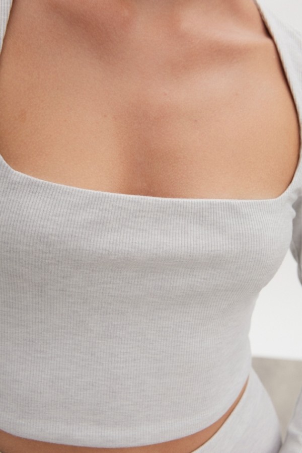 Bite Cropped Top – Γκρι Μελανζέ
