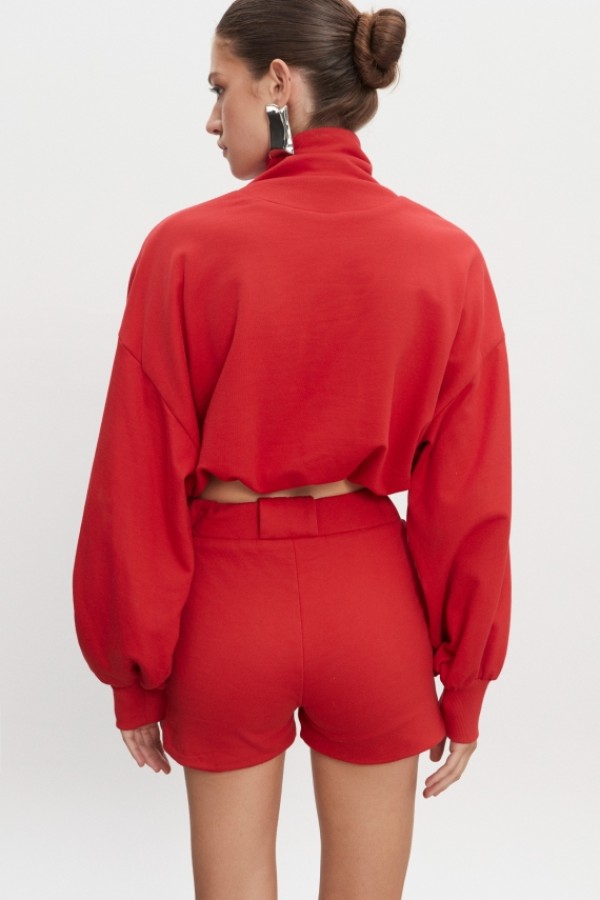 Zen Cropped Μπλούζα – Κόκκινο