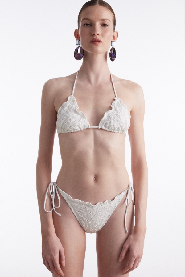 BLACK PEARL TRIANGLE BIKINI WHITE