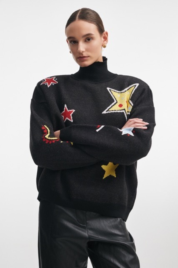 ASTROWILD KNITTED BLOUSE WITH STARS