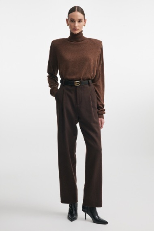 URBAN TROUSERS BROWN WOOL