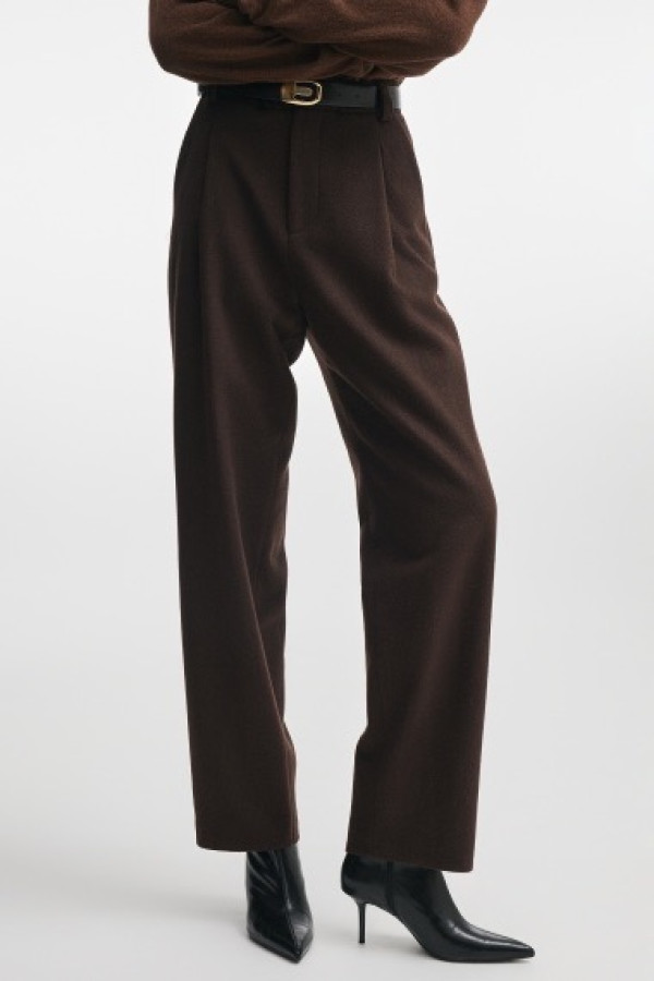 URBAN TROUSERS BROWN WOOL