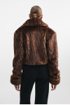 THROWBACK FUR CROPPED BROWN JACKET