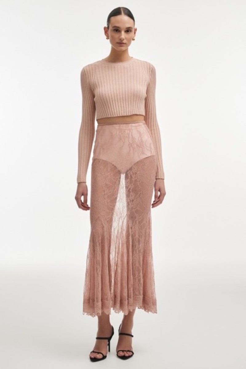 KNITTED CROP TOP PINK
