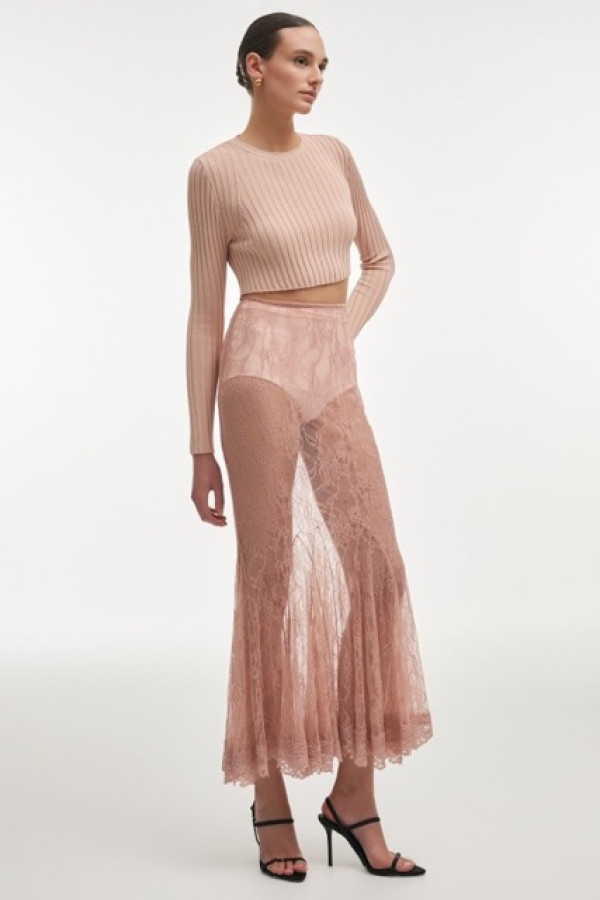 KNITTED CROP TOP PINK