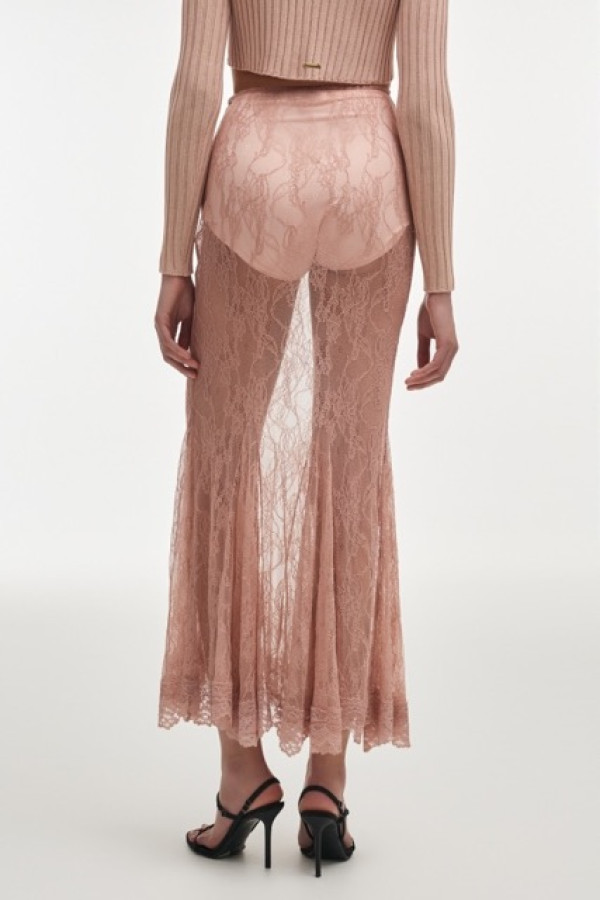 VEIL MAXI SKIRT PINK