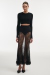 VEIL MAXI SKIRT BLACK