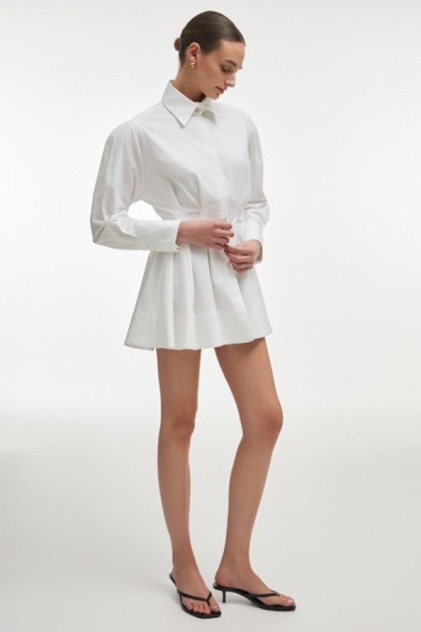 ROSE SHIRT DRESS WHITE