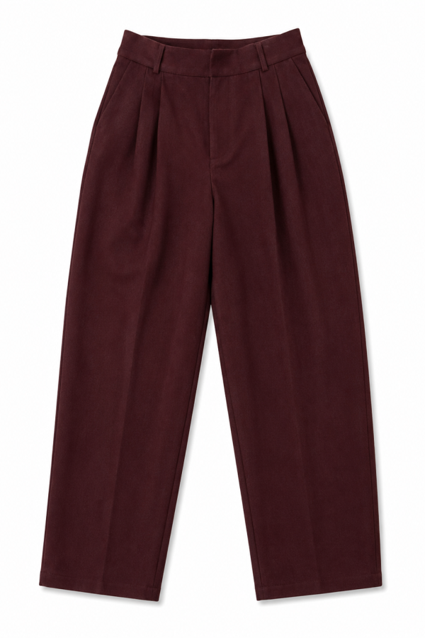 Neriska Ψηλόμεσο Παντελόνι Wide-Leg – Μπορντό