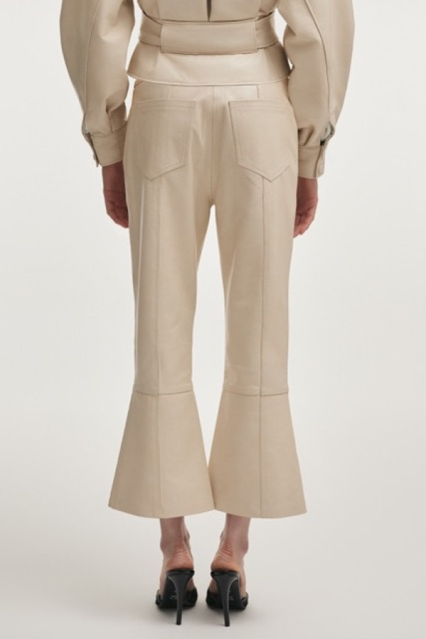TEMPEST LEATHER CAPRI TROUSERS OFFWHITE