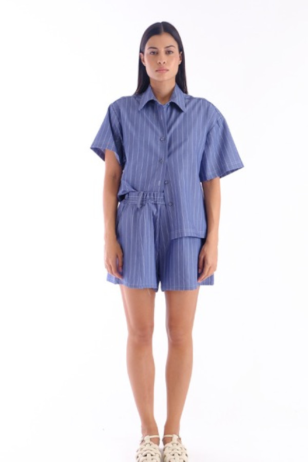 NIKA SHIRT STRIPES AND SHIRT IN BLUE