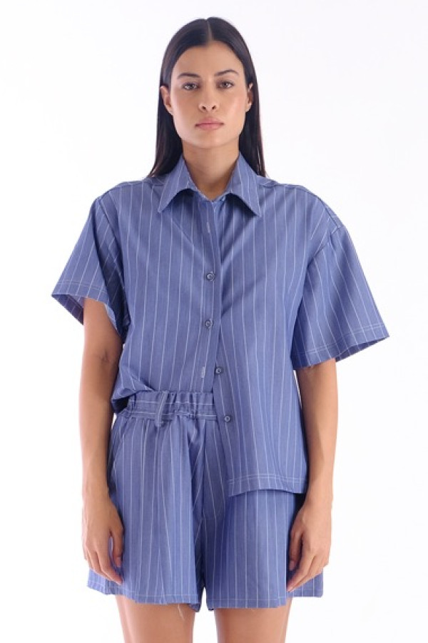 NIKA SHIRT STRIPES AND SHIRT IN BLUE