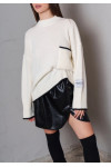NO5 POCKET KNIT TOP WHITE