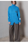 NO6 NO CUT LOGO KNIT BLOUZE TURQUOISE