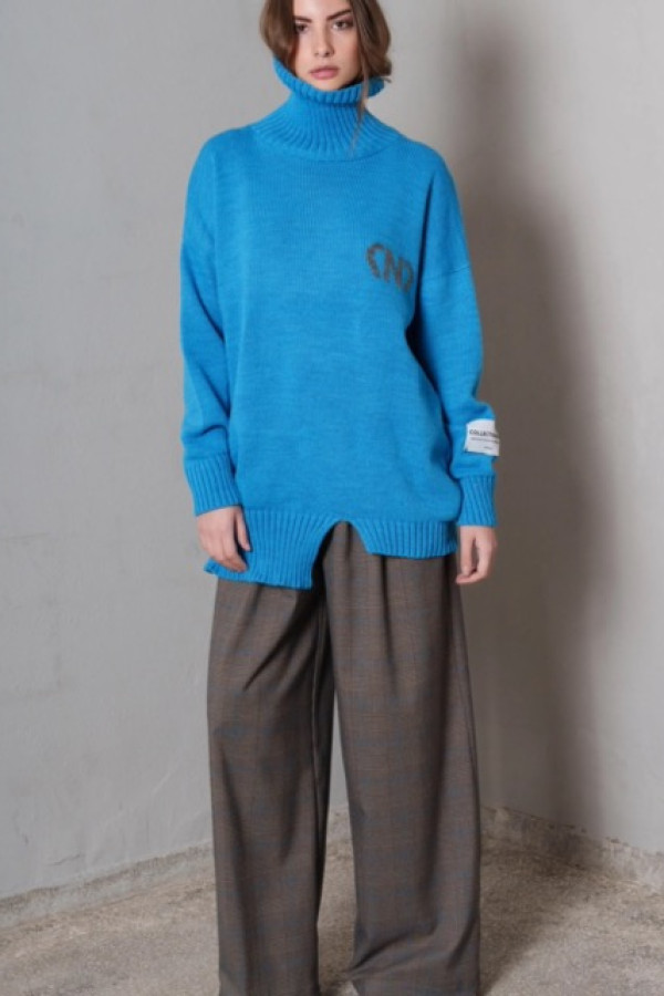 NO6 NO CUT LOGO KNIT BLOUZE TURQUOISE