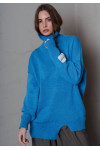 NO6 NO CUT LOGO KNIT BLOUZE TURQUOISE