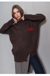 NO6 NO CUT LOGO KNIT BLOUZE BROWN